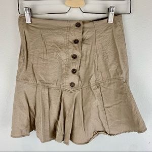 Zara button up tan skort